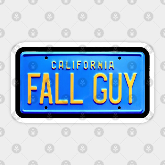 Fall Guy License Plate Sticker by RetroZest